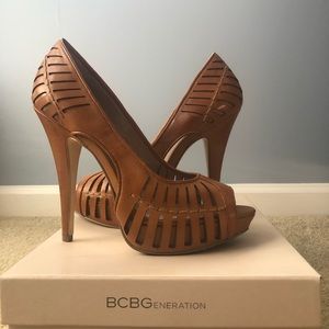 BCBGeneration Platform Peep Toe Heels